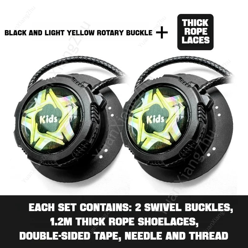 Swivel Buckle Elastic Laces Sneakers Automatic Shoelaces Without ties Adult Kids Thick Round Shoelace No Tie Shoe laces 1Pair