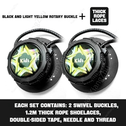 Swivel Buckle Elastic Laces Sneakers Automatic Shoelaces Without ties Adult Kids Thick Round Shoelace No Tie Shoe laces 1Pair