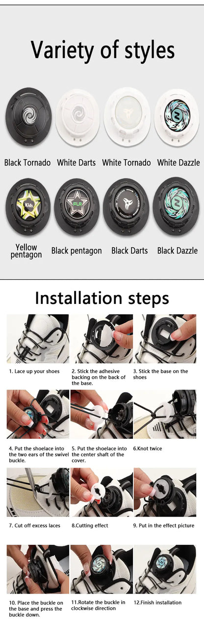 Swivel Buckle Elastic Laces Sneakers Automatic Shoelaces Without ties Adult Kids Thick Round Shoelace No Tie Shoe laces 1Pair