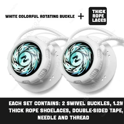 Swivel Buckle Elastic Laces Sneakers Automatic Shoelaces Without ties Adult Kids Thick Round Shoelace No Tie Shoe laces 1Pair
