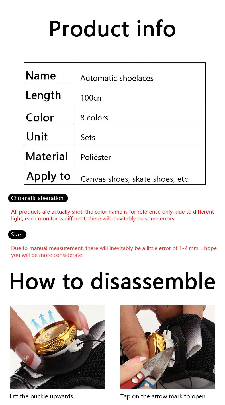 Swivel Buckle Elastic Laces Sneakers Automatic Shoelaces Without ties Adult Kids Thick Round Shoelace No Tie Shoe laces 1Pair