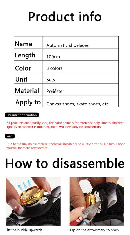 Swivel Buckle Elastic Laces Sneakers Automatic Shoelaces Without ties Adult Kids Thick Round Shoelace No Tie Shoe laces 1Pair
