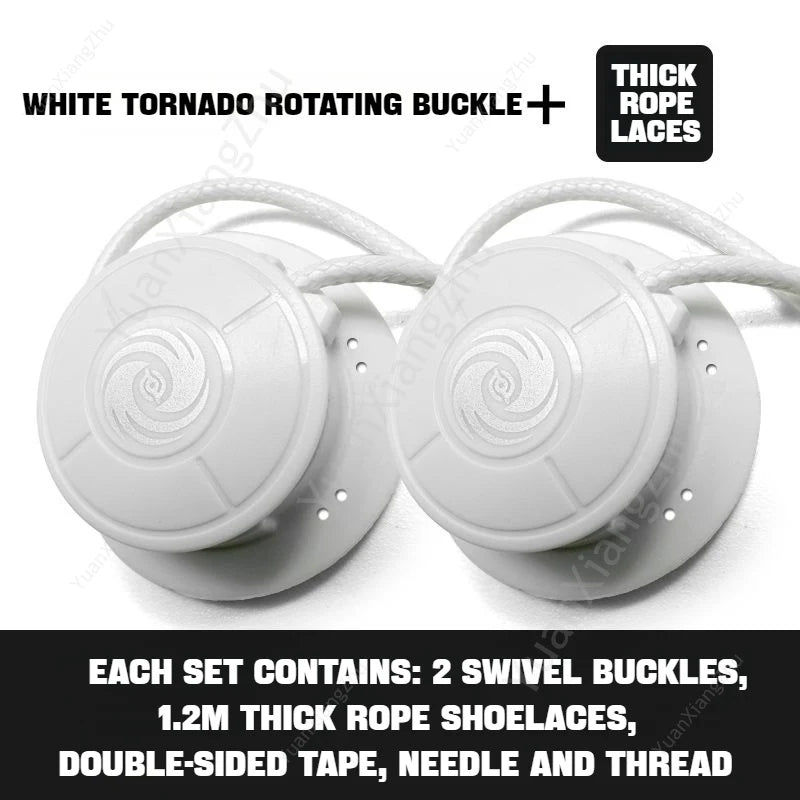 Swivel Buckle Elastic Laces Sneakers Automatic Shoelaces Without ties Adult Kids Thick Round Shoelace No Tie Shoe laces 1Pair